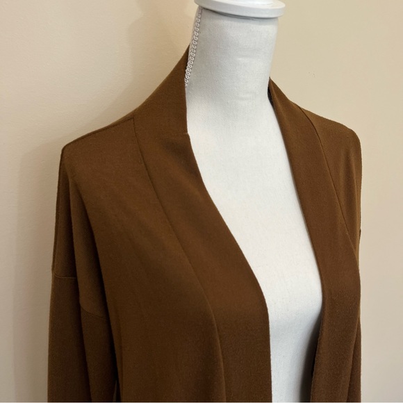 Sanctuary Brown Open Cardigan Sweater with Pockets - Picture 3 of 13